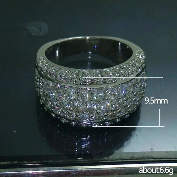 🔥925 Silver Plated Luxury Fashionable CZ Wedding Ring, MARR9464 - Picture 3 of 3